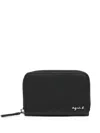 Agnès B. Leather Coin Case In Black