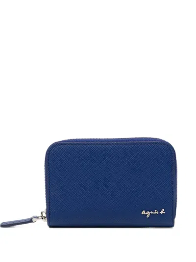 Agnès B. Leather Coin Case In Blue