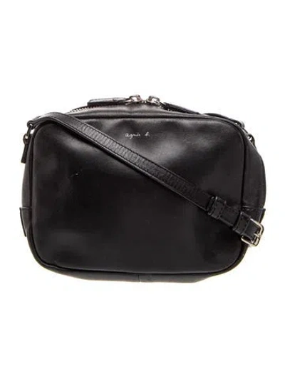 Pre-owned Agnès B. Leather Crossbody Bag In Black
