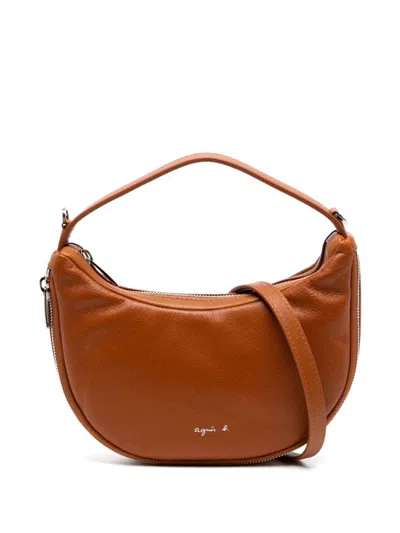 Agnès B. Leather Crossbody Bag In Neutrals