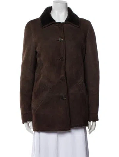 Pre-owned Agnès B. Leather Jacket In Brown