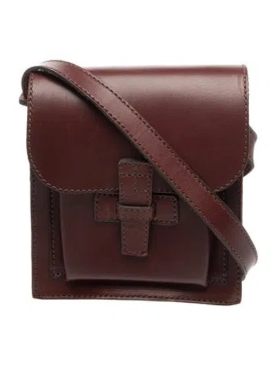 Pre-owned Agnès B. Leather Shoulder Bag In Burgundy