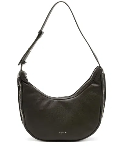 Agnès B. Leather Shoulder Bag In Green