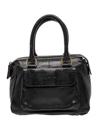 Pre-owned Agnès B. Leather Top Handle Bag In Black