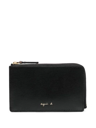 Agnès B. Leather Wallet In Black