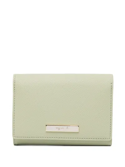 Agnès B. Leather Wallet In Green