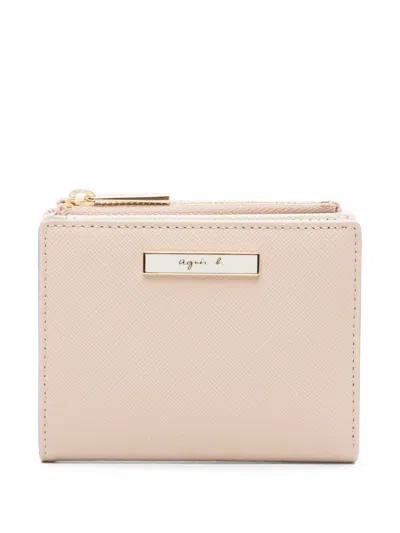 Agnès B. Leather Wallet In Neutral