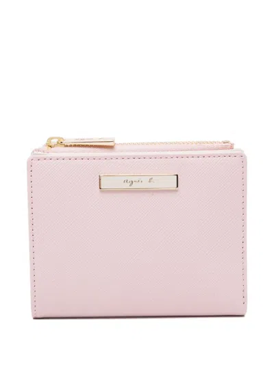 Agnès B. Leather Wallet In Pink