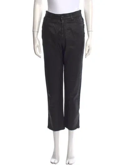 Pre-owned Agnès B. Leather Wide Leg Pants In Black