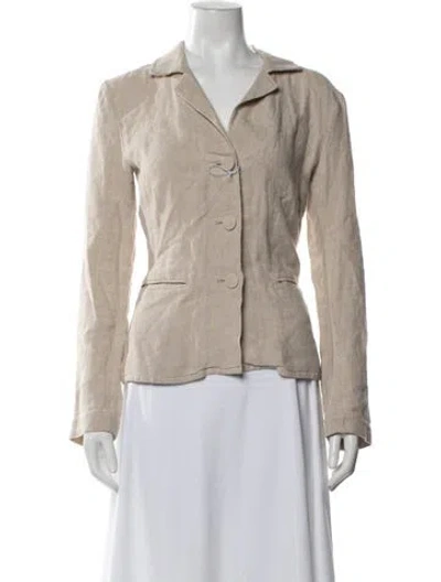 Pre-owned Agnès B. Linen Blazer In Neutrals