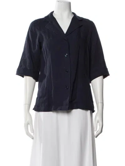 Pre-owned Agnès B. Linen Evening Jacket In Blue