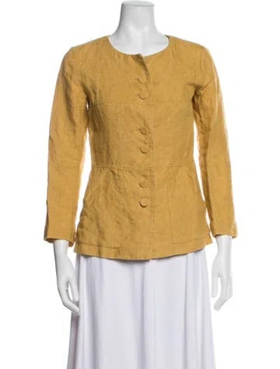 Pre-owned Agnès B. Linen Jacket In Yellow
