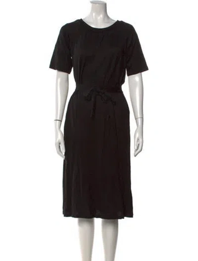 Pre-owned Agnès B. Linen Knee-length Dress In Black