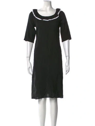 Pre-owned Agnès B. Linen Knee-length Dress In Black