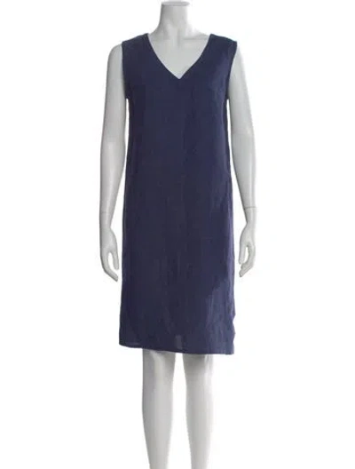 Pre-owned Agnès B. Linen Knee-length Dress In Blue
