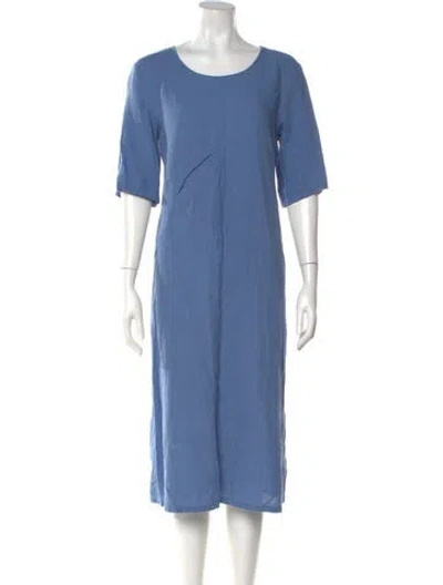 Pre-owned Agnès B. Linen Knee-length Dress In Blue