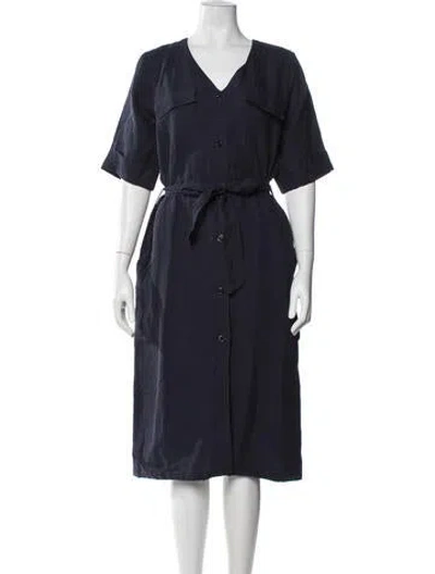 Pre-owned Agnès B. Linen Knee-length Dress In Blue