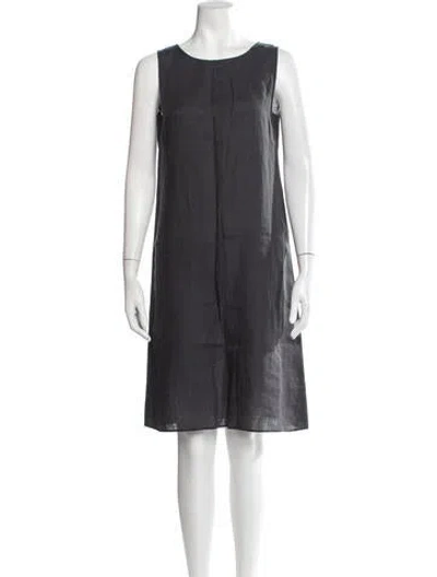 Pre-owned Agnès B. Linen Knee-length Dress In Grey