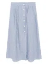 Agnès B. Linen Skirt In Blue