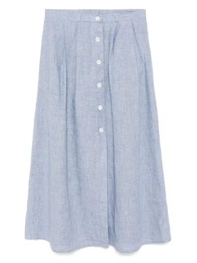 Agnès B. Linen Skirt In Blue