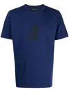 Agnès B. Lizard Cotton T-shirt In Blue