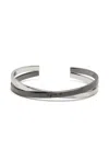 Agnès B. Logo-engraved Layered Bracelet In Silver