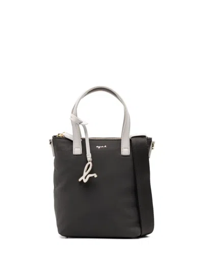 Agnès B. Logo-embossed Crossbody Bag In Grey