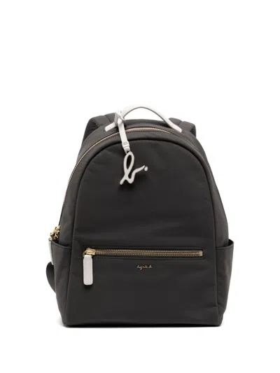 Agnès B. Logo-embossed Small Backpack In Grey