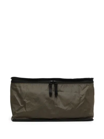 Agnès B. Logo-embroidered Ripstop Travel Bag In Brown
