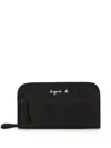 Agnès B. Logo-embroidered Ripstop Wallet In Black