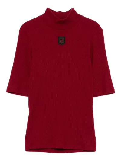 Agnès B. Logo-embroidered Top In Red