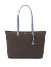 Agnès B. Logo-lettering Two-tone Tote Bag In Brown