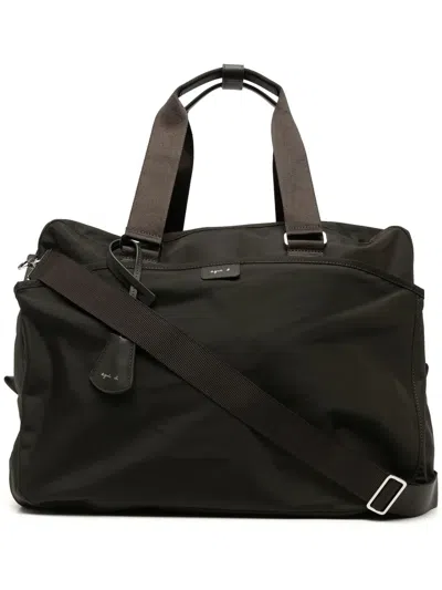 Agnès B. Logo-patch Duffle Bag In Green
