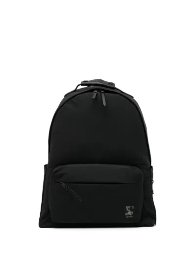 Agnès B. Logo-patched Zip Backpack In Black