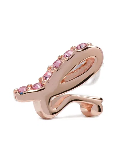 Agnès B. Logo-plaque Earrings In Pink
