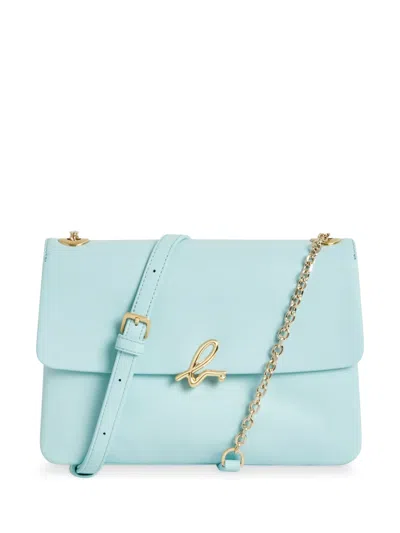 Agnès B. Logo-plaque Leather Crossbody Bag In Blue