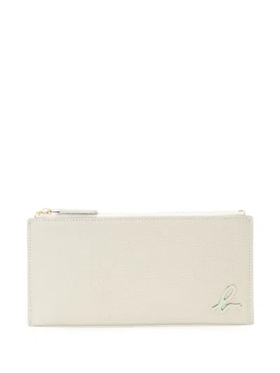 Agnès B. Logo-plaque Leather Purse In White