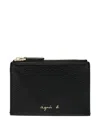 Agnès B. Logo-plaque Leather Wallet In Black