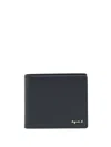 Agnès B. Logo-plaque Leather Wallet In Blue