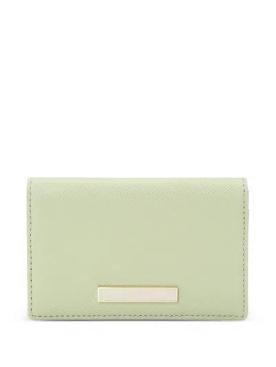 Agnès B. Logo-plaque Leather Wallet In Green