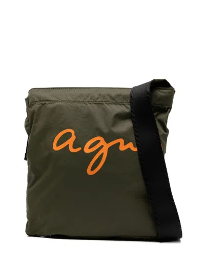 Agnès B. Logo Print Bag In Green