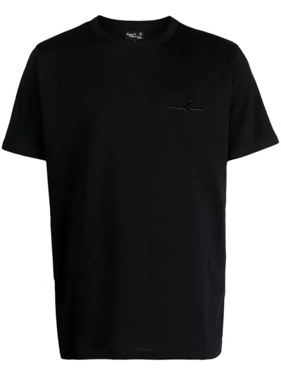 Agnès B. Logo-print Cotton T-shirt In Black