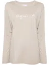 Agnès B. Logo-print Cotton T-shirt In Brown