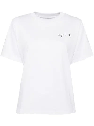 Agnès B. Logo-print Cotton T-shirt In White