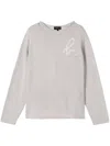 Agnès B. Logo-print Knit Jumper In Neutrals