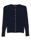 Agnès B. Logo Snap Cardigan In Blue