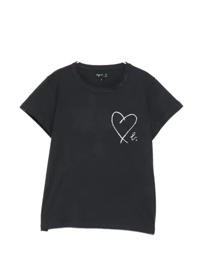 Agnès B. Logo T-shirt In Black