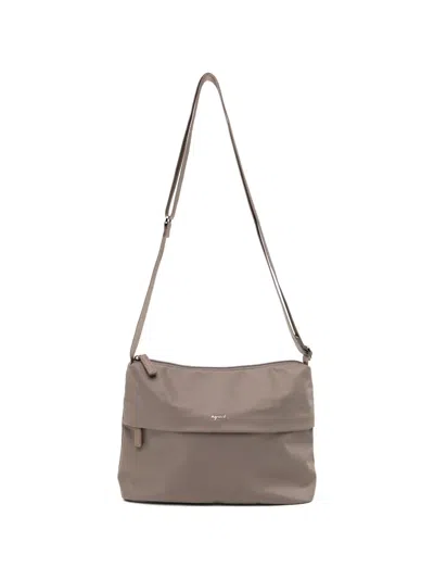 Agnès B. Logo-embossed Shoulder Bag In Brown