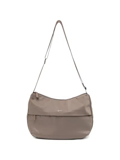 Agnès B. Logo-embossed Shoulder Bag In Brown