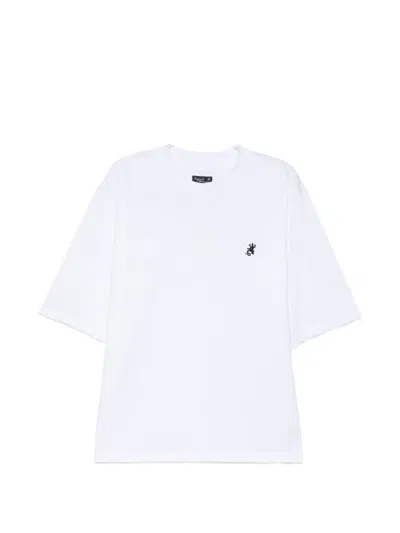 Agnès B. Logo-embroidered Round Neck T-shirt In White